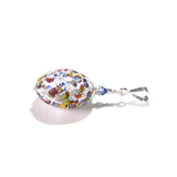 Murano Glass Colorful Silver Disc Pendant - JKC Murano
