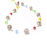 Murano Glass Colorful Ball Long Silver Necklace - JKC Murano
