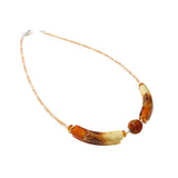 Murano Glass Topaz Swirl Tube Necklace by JKC Murano