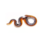 Murano Glass Black Topaz Snake Pendant