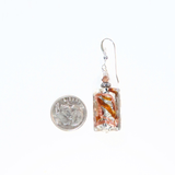 Murano Glass Monet Topaz Rectangle Sterling Silver Earrings - JKC Murano