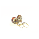 Murano Glass Red White Brown Gold Earrings - JKC Murano