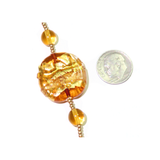 Murano Topaz Large Disc Gold Necklace