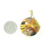 Murano Glass Colorful Topaz Yellow Disc Pendant Necklace - JKC Murano