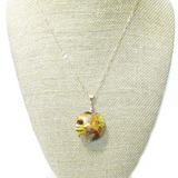 Murano Glass Colorful Topaz Yellow Disc Pendant Necklace - JKC Murano