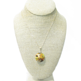 Murano Glass Colorful Topaz Yellow Disc Pendant Necklace - JKC Murano