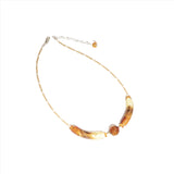 Murano Glass Topaz Swirl Tube Necklace by JKC Murano