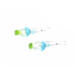 Murano Glass Colorful Aqua Green Twist Silver Earrings - JKC Murano