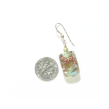 Murano Glass Turquoise Copper Rectangle Gold Earrings by JKC Murano - JKC Murano