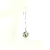 Murano Glass Turquoise Leopard Long Gold Earrings - JKC Murano