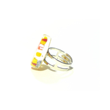 Murano Glass Yellow and White Large Millefiori Ring - JKC Murano